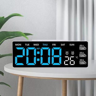 led电子数字时钟老人吃药提醒神器卧室床头夜光闹钟桌面2025新款