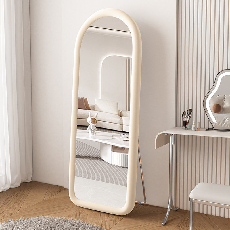 全身镜网红落地镜奶油风试衣镜