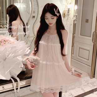 网纱芭蕾纯欲蕾丝吊带睡裙家居服睡衣25新款 仙女香氛 秘密 香香