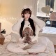 奶杏小熊 香香 秘密 日系软绵绵半边绒家居服加厚保暖外穿睡衣冬