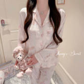香香 春夏新 少女日系卡通冰雪丝家居服睡衣套装 秘密 奶油熊饼屋