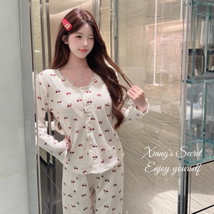 海岛绒睡衣纯欲家居服蕾丝高级新款 樱桃丸子 带胸垫冬 秘密 香香