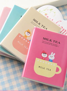 奶茶A7胶套小笔记本随身口袋本可爱学生小本子便携随身小号记事本