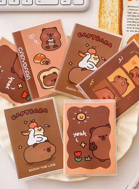 2025卡皮巴拉胶套本水豚手账笔记本A7随身迷你口袋本学生文具奖品