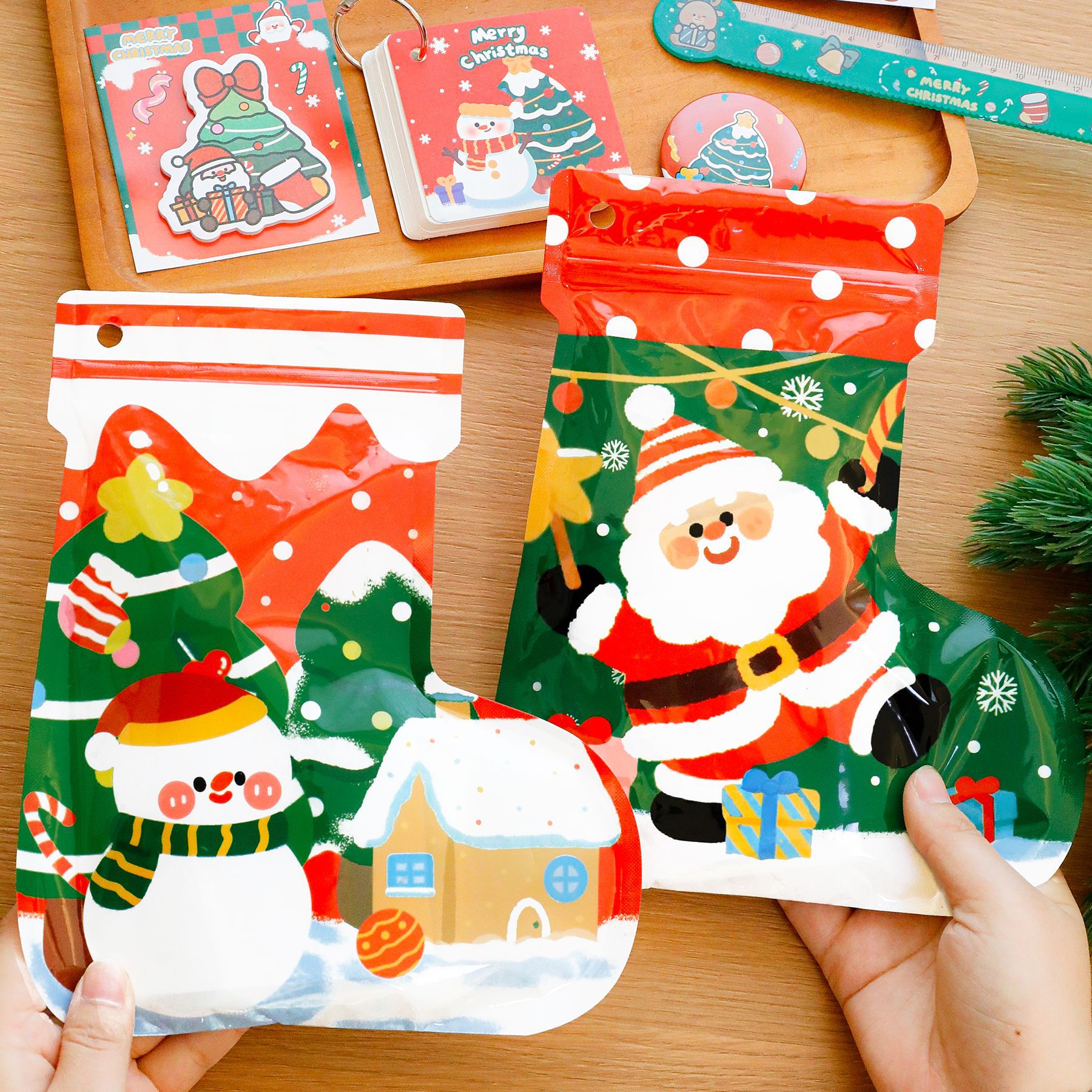 可爱卡通圣诞袜盲袋 大礼包幸运盲袋 奖励礼物儿童圣诞节文具套装