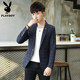 男士 格子西服男青年韩版 修身 花花公子春秋季 型西装 潮休闲外套上衣