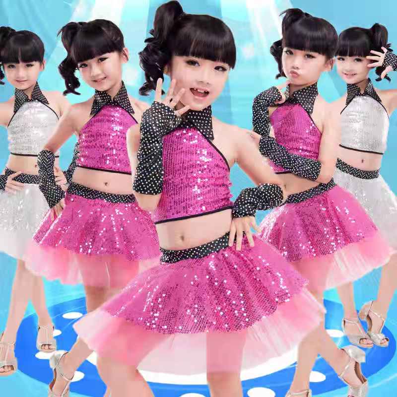 六一小班儿童演出服装女童蓬蓬裙纱裙幼儿园爵士舞蹈服亮片表演服