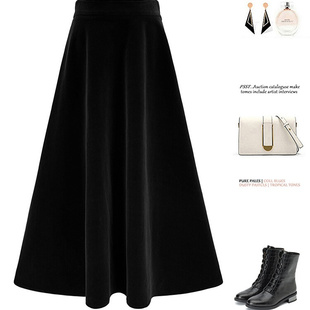 金丝绒半身裙女2026春季新款韩版时尚A字裙垂坠感高腰显瘦中长裙