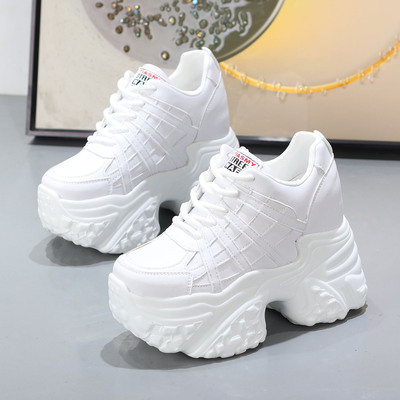 隐形内增高12CM小个子厚底老爹鞋