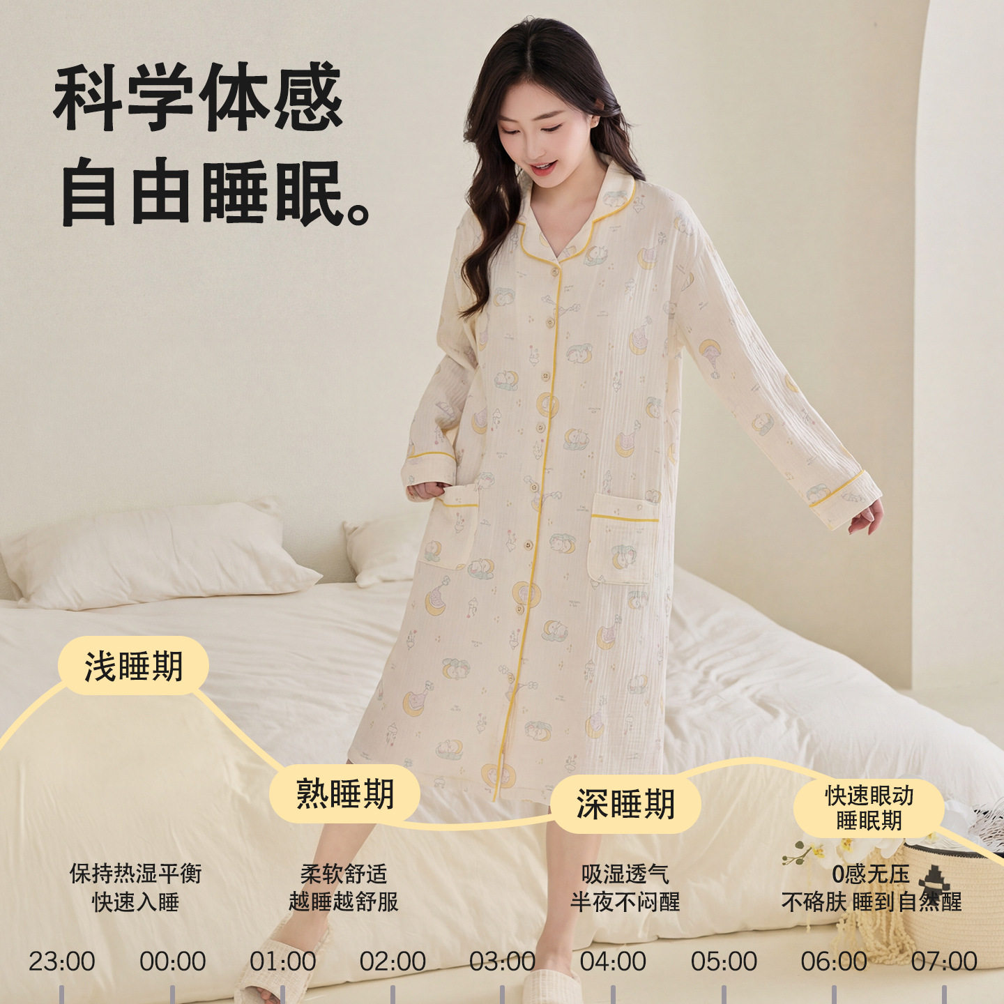 月子服纯棉纱布孕妇待产裙春秋夏哺乳新款大码宽松孕妇裙套装a类
