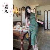 一抹青枝 新中式 改良旗袍连衣裙春夏款 EACH崔九 无袖 气质优雅