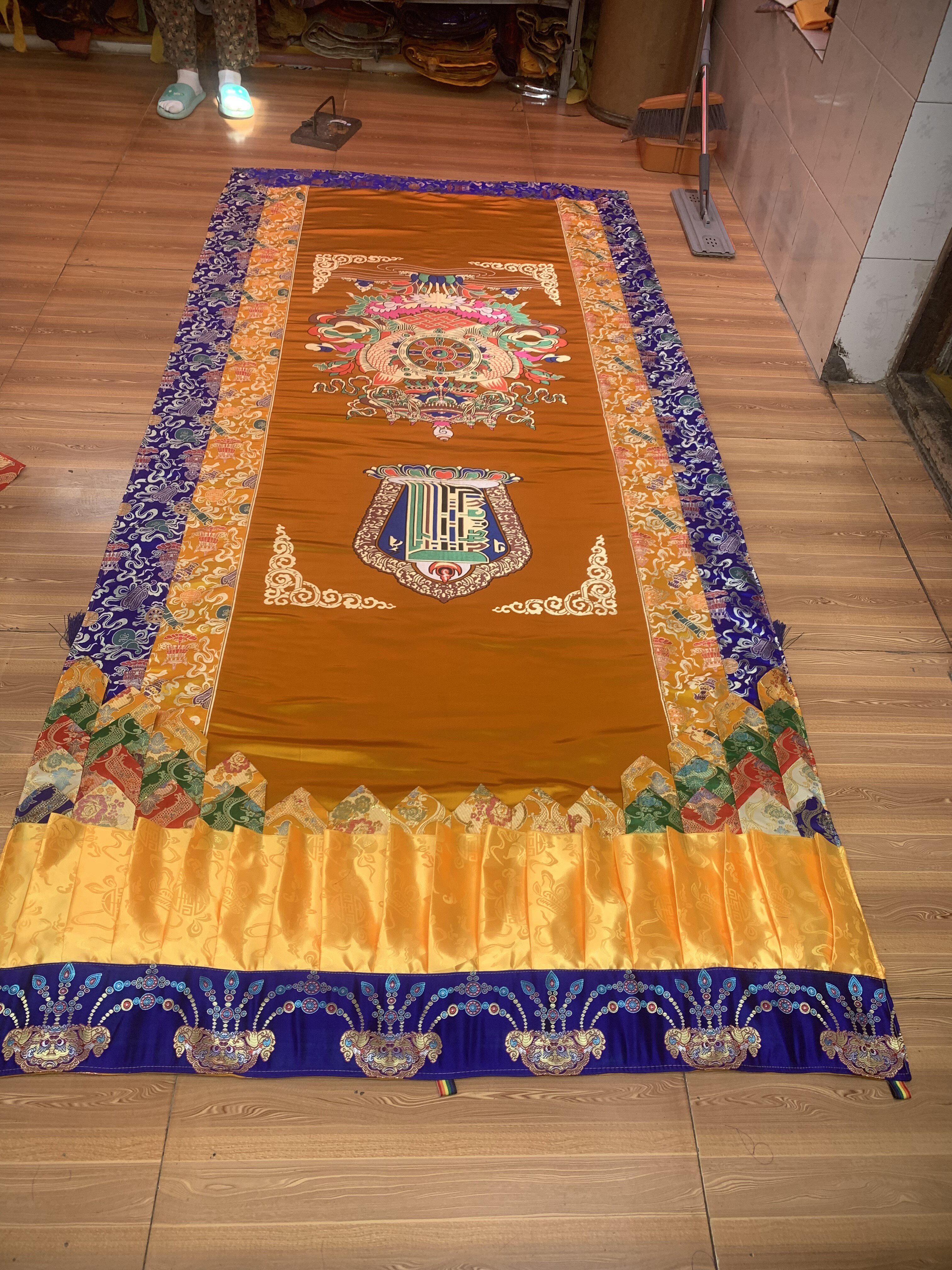 藏传文化手工十相自在吉祥宝瓶图案门帘