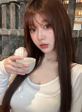 M900白色内搭上衣女打底衫2026新款春秋t恤短款设计感体恤两件套