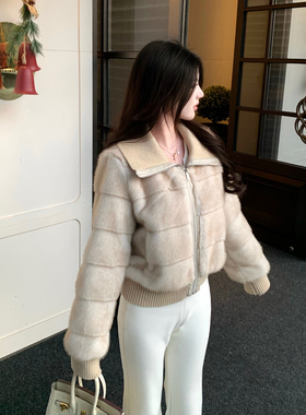 M900短款外套女环保毛秋冬季2026新款爆款时尚洋气百搭小个子名媛