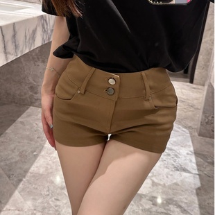 裤 子2025年新款 休闲裤 M900卡其色短裤 热裤 夏季 外穿薄款 小个子 女款