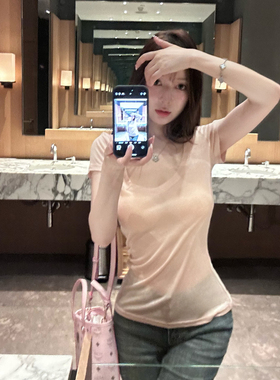 M900短袖上衣t恤女2026新款薄款体恤短款修身气质轻奢高级感夏季