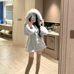 洋气短款 M900外套女秋冬季 时尚 爆款 小个子春秋百搭 环保毛2025新款