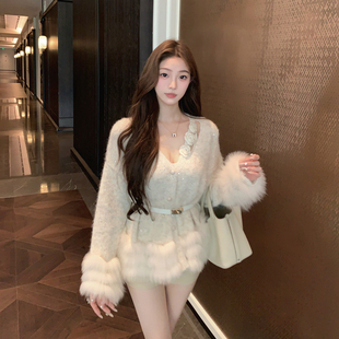 M900针织开衫 春秋收腰百搭气质时髦小个子洋气穿搭 外套女2025新款