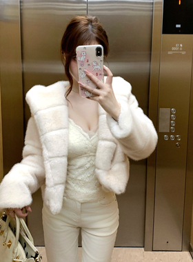 M900环保毛外套女秋冬季2026新款爆款时尚洋气短款小个子春秋百搭