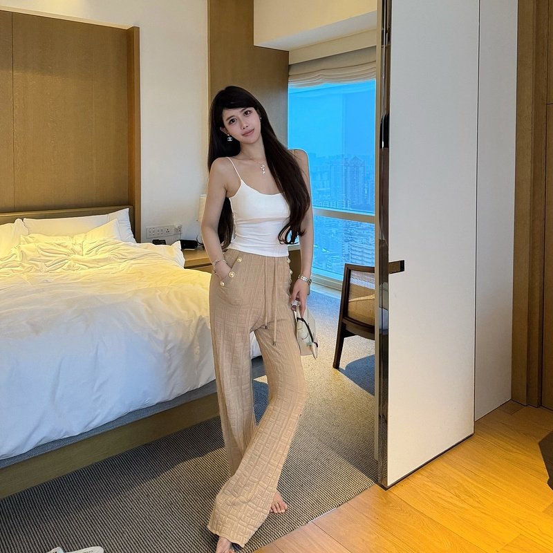 M900休闲裤女2026新款裤子垂坠感宽松慵懒阔腿裤直筒裤夏季松弛感,女装/女士精品,休闲裤,淘宝优惠券,粉丝福利购,淘宝优惠卷