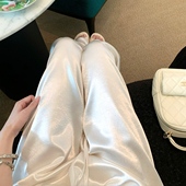 女2025新款 夏裤 子今年流行爆款 M900白色休闲裤 薄直筒慵懒风阔腿裤