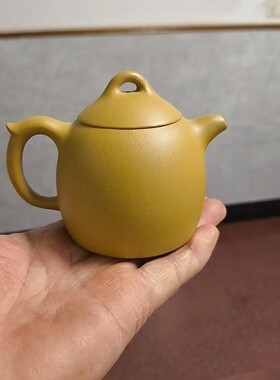 宜兴紫砂壶原矿黄金段泥秦权壶170cc手工制作中式茶壶礼品茶具