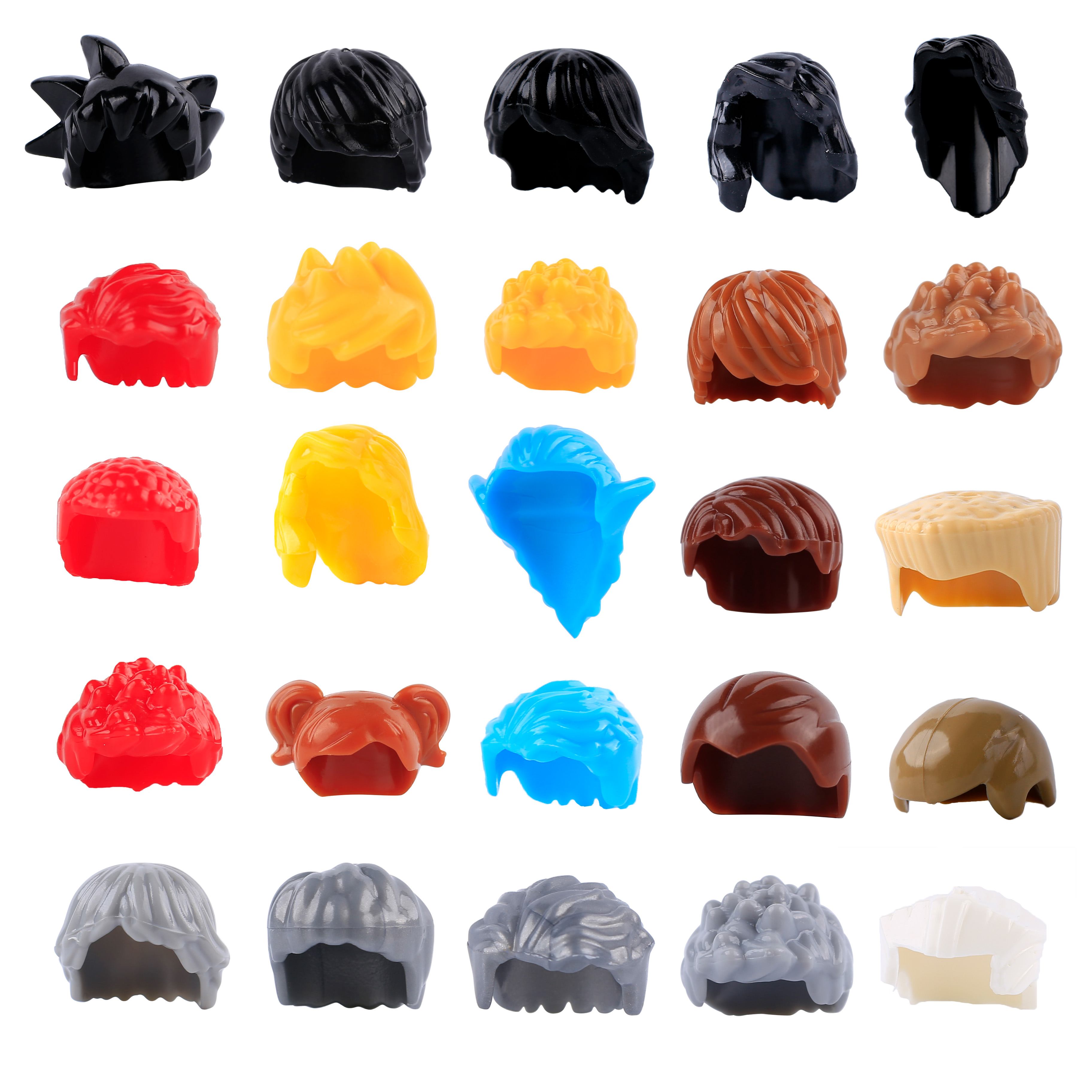 国产积木人仔头部配件动漫头发型