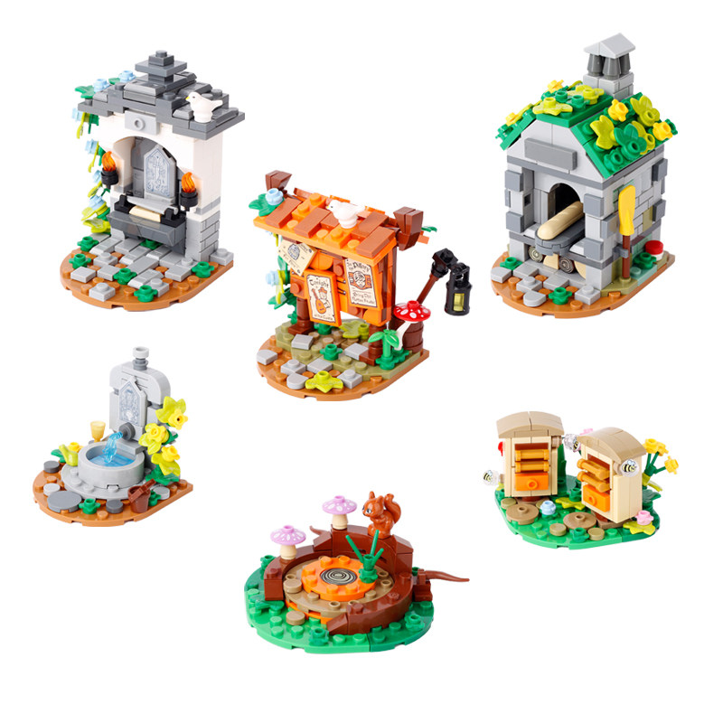 MOC中古生活告示板任务板树桩水池篝火人仔小颗粒积木兼容,玩具/童车/益智/积木/模型,普通塑料积木,淘宝优惠券,粉丝福利购,淘宝优惠卷