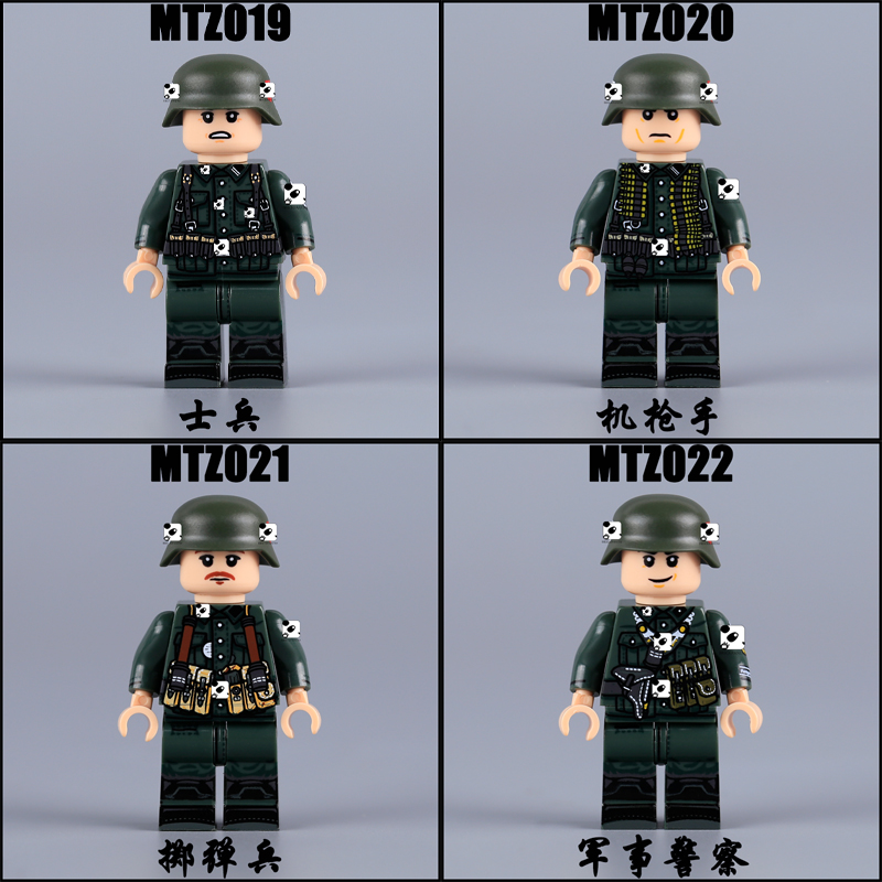 二战军事掷弹士兵积木德人仔武器