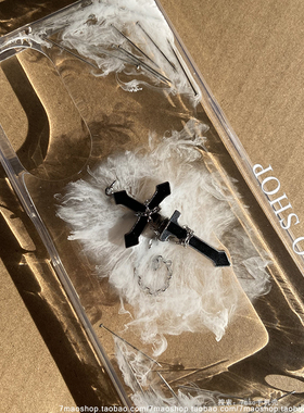 原创雾感白色晕染艺术感十字架适用15iphone17promax16手机壳12红米note14华为mate80pro小米17promax reno13