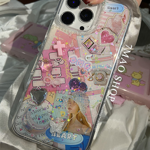 韩系甜桃风女孩iPhone手机壳