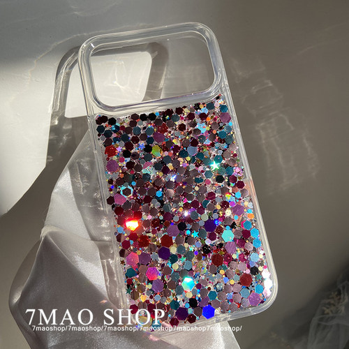 爆闪彩片闪粉iPhone/华为手机壳