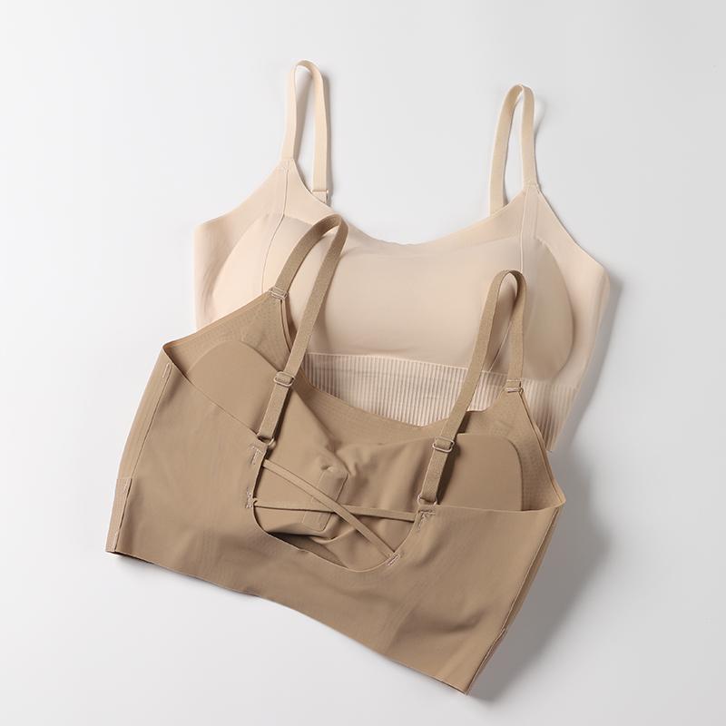 美背内衣后背交叉乳胶固定杯空