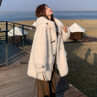 加厚皮毛一体外套连帽宽松甜美学院风减龄棉服大衣6078P225K328