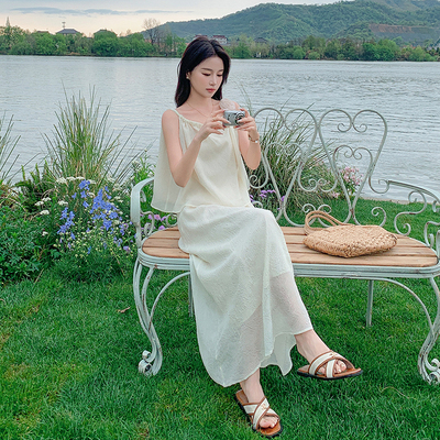 现货：24年夏装新款度假仙美两件套吊带套装裙2C135-5067P115K168