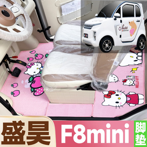 盛昊F8mini专用卡通图案低速电动四轮车 防水全覆盖雪尼丝圈脚垫