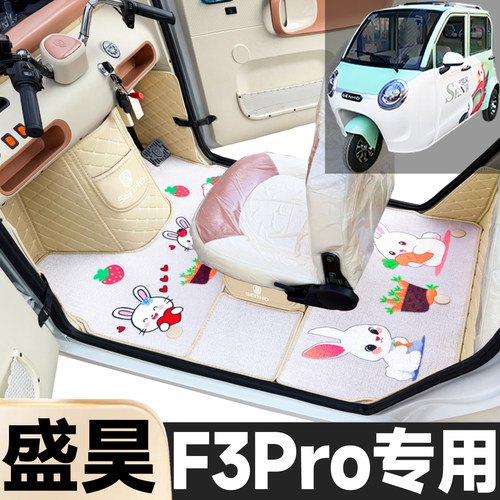 盛昊F3Pro专用卡通图案低速电动三轮老年代步防滑全包围电车脚垫