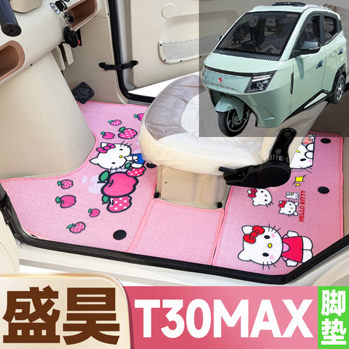 盛昊T30Max专用卡通图案低速代步电动三轮车防水全覆盖雪尼丝圈垫