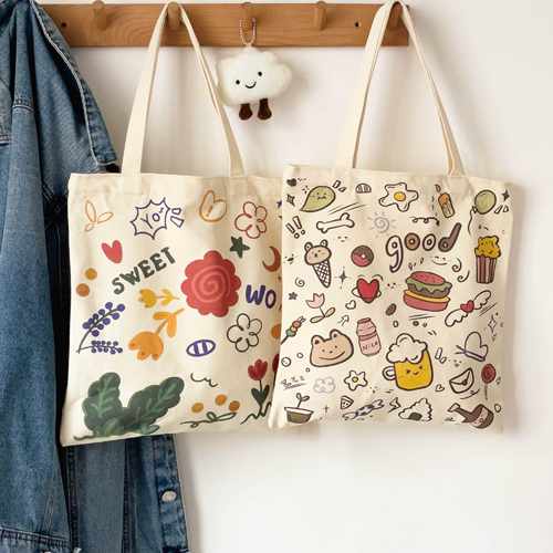 原创ins可爱上课韩版手提帆布包