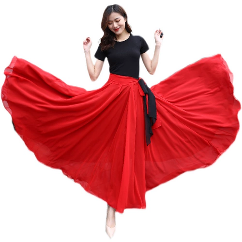 Приталенная шифоновая длинная юбка, пляжное платье, высокая талия