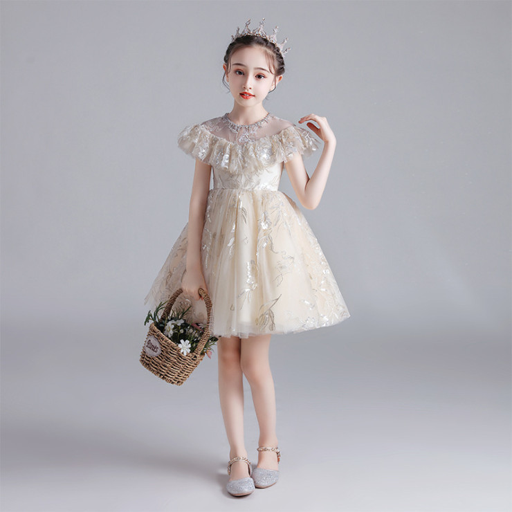  Short mini-skirt, champagne color+120cm  