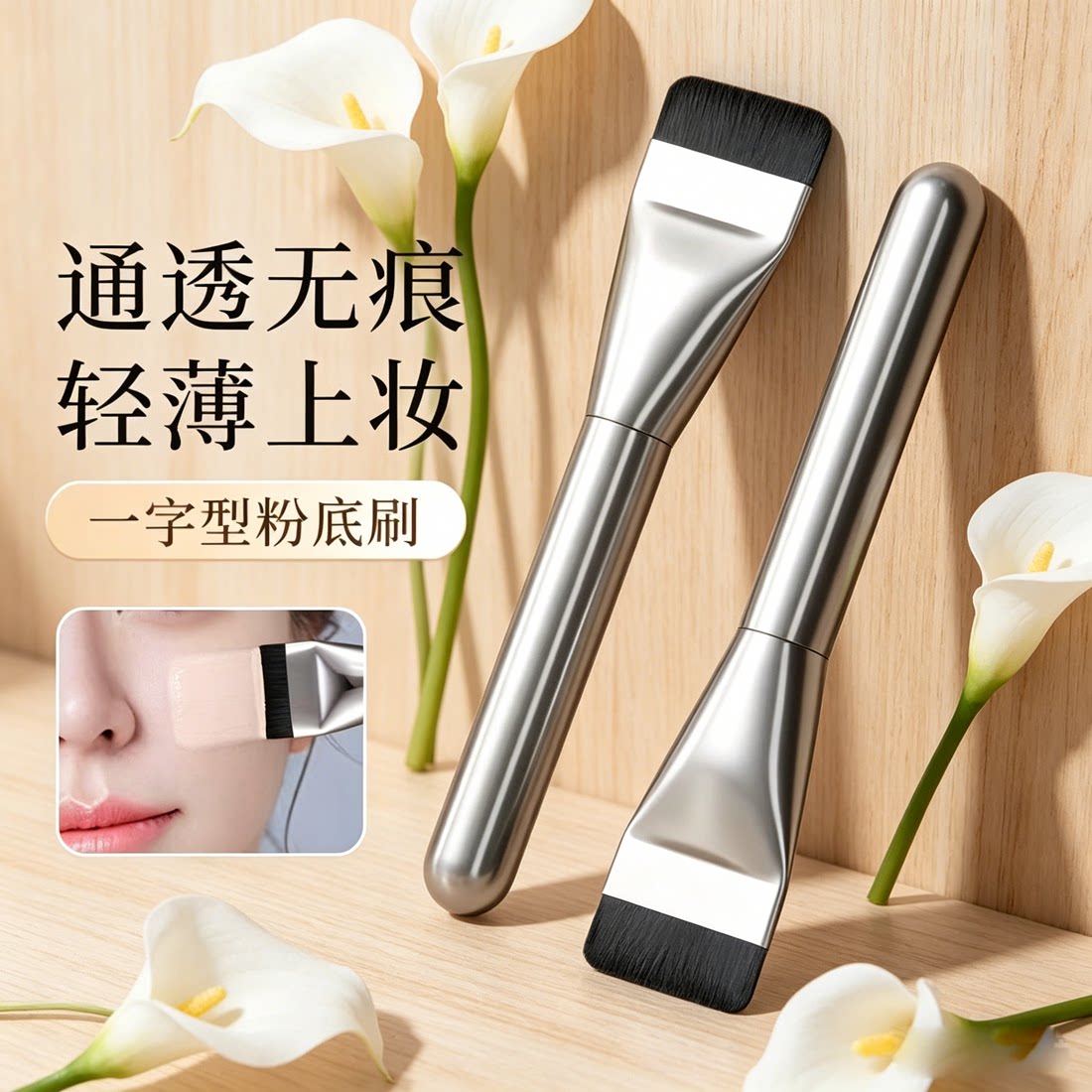 LMLTOP粉底液一字刷不吃粉