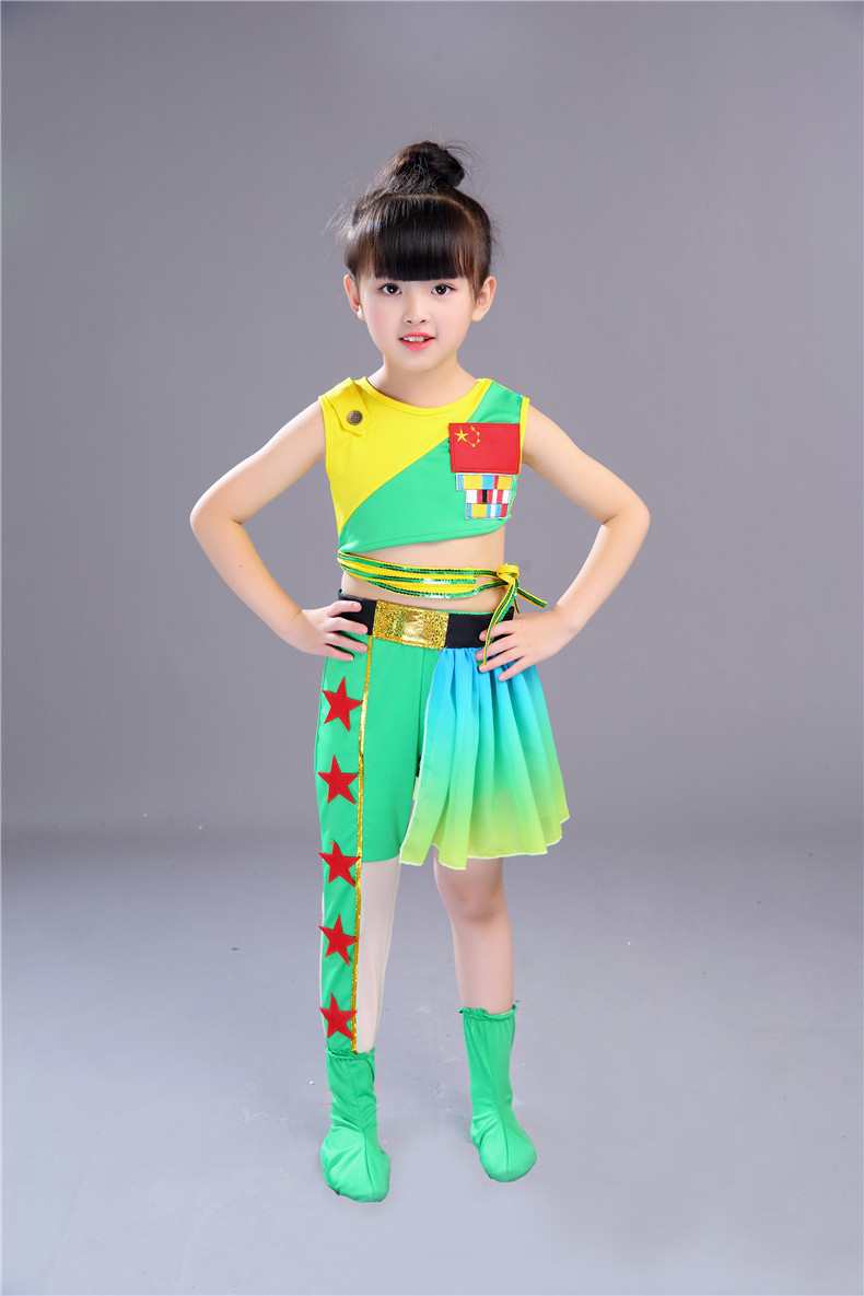 兵娃娃迷彩小荷风采军装舞蹈服