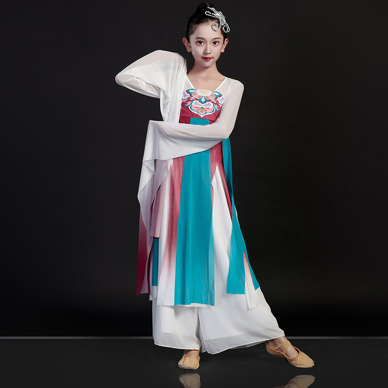 儿童古典舞演出服女纱裙女童汉服儿童演出服