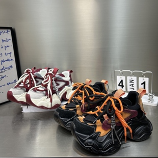 百搭运动休闲鞋 6cm增高时尚 ins 女2026春新款 炸街撞色厚底老爹鞋