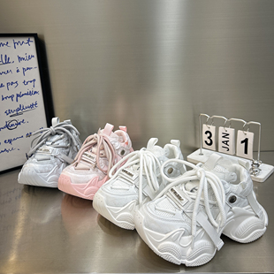 四季款6cm厚底老爹鞋女2026新款增高鞋子爆款休闲运动鞋擦色做旧