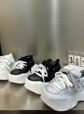 大头丑萌2026新款时尚厚底增高老爹鞋女百搭休闲运动鞋系带小白鞋