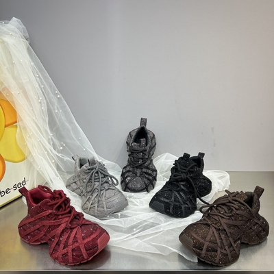 绑带满天星爆闪水钻厚底炸街款老爹鞋女增高ins潮款洋气休闲鞋女