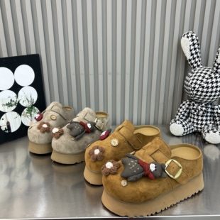 外穿穆勒凉拖鞋 卡通小熊厚底7cm增高包头勃肯半拖鞋 女2026春新款