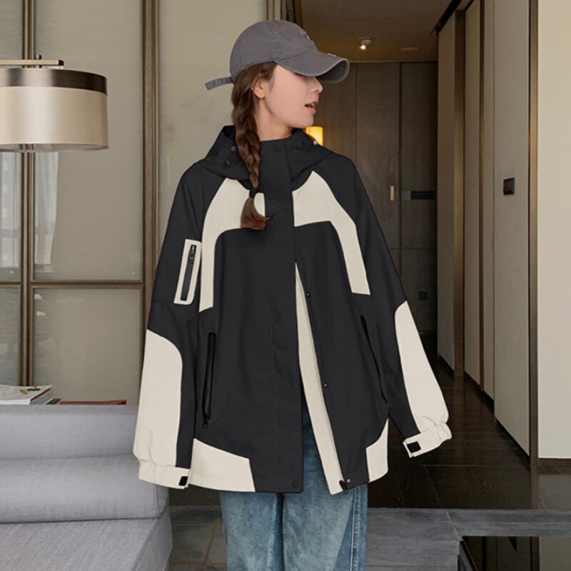 2025年新款冬季登山户外冲锋衣棉服加厚连帽棉衣工装派克风外套潮